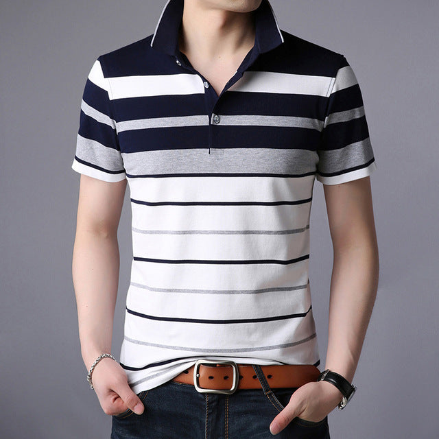 Classic Striped Polo Shirt